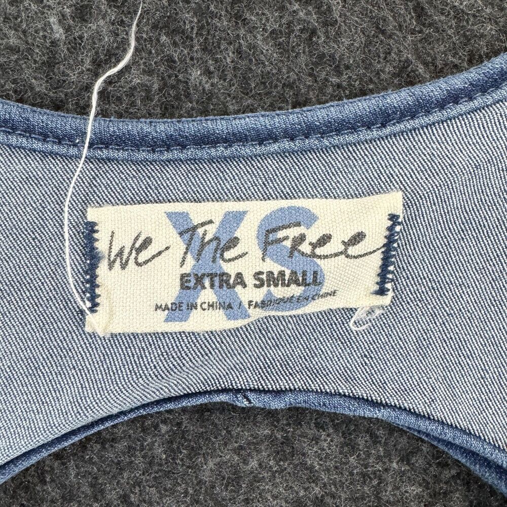 We The Free Ultraviolet Jumpsuit Women's XS Blue Denim Cutout Ring Front Flare - Picture 3 of 11
